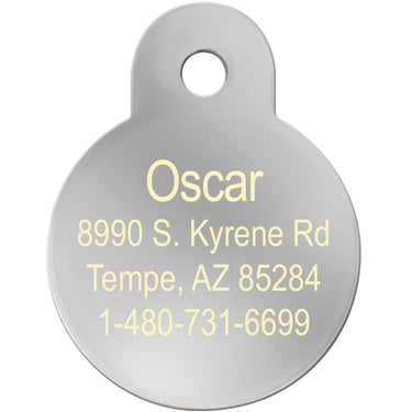 ID Tag Circle Epoxy Pink Paw - Small